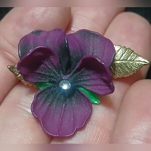 Vintage W. German Celluoid Violet Brooch
